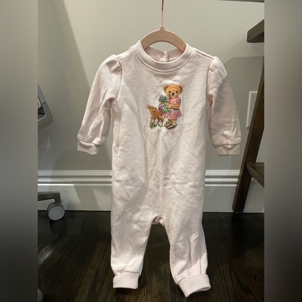 Ralph Lauren - Pink Kids One Piece with Bear and Deer Design